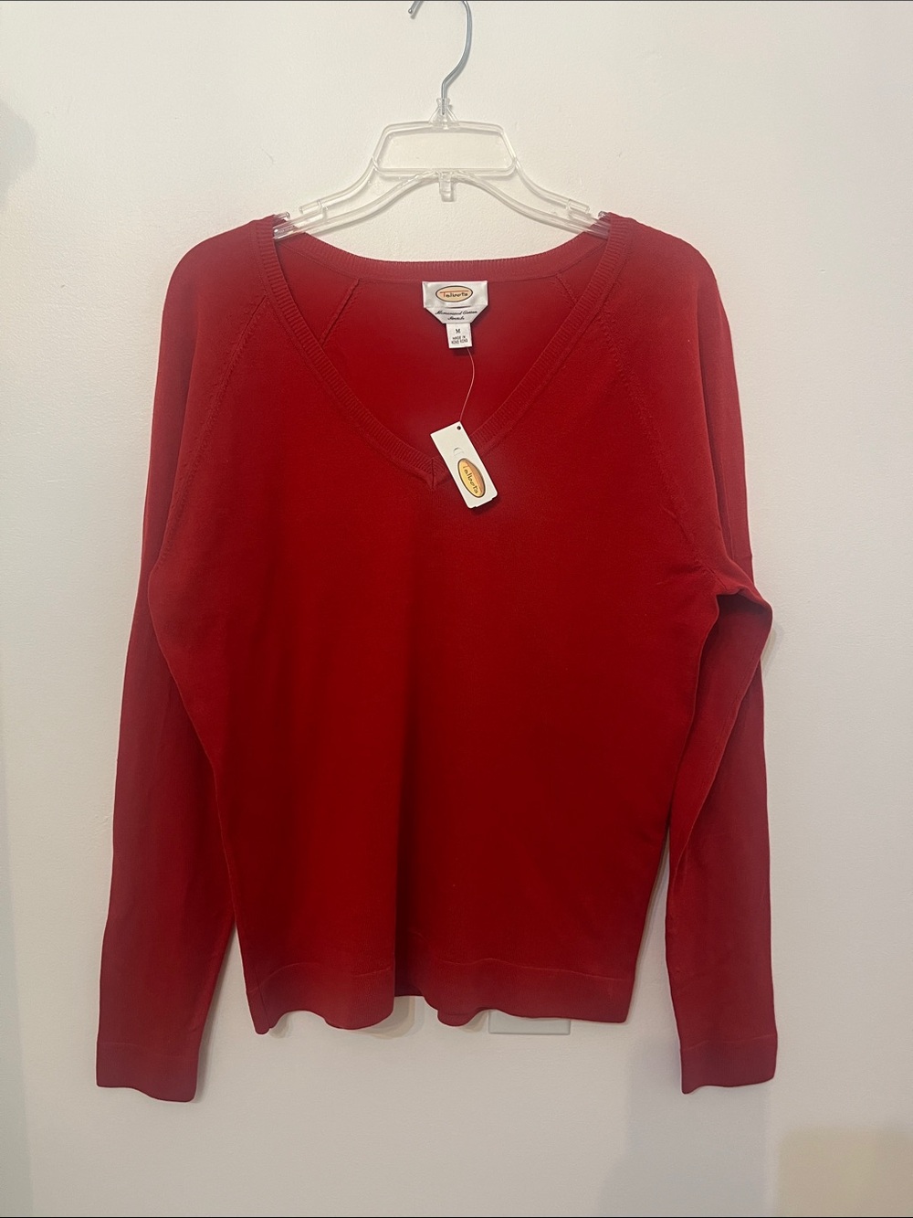 Talbots NWT Red V-Neck Lightweight Sweater M